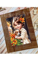 Схема з рамкою Дівчинка з песиком (10152056)