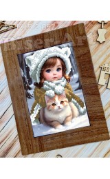 Схема з рамкою Дівчинка з котиком (10152057)