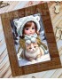 Схема з рамкою Дівчинка з котиком (10152057)