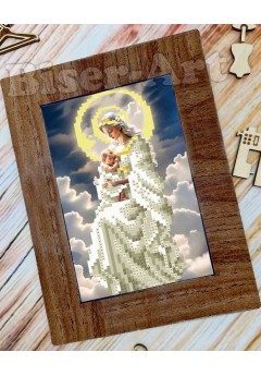 Схема з рамкою Мадонна з немовлям, часткова зашивка (10153001)