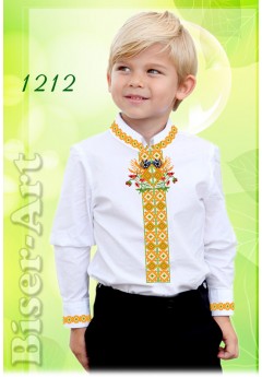 Пошита хлопчача сорочка, льон білий (11212)