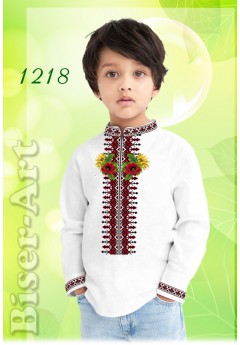 Пошита хлопчача сорочка, льон білий (11218)