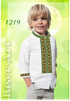 Пошита хлопчача сорочка, льон білий (11219)