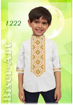 Пошита хлопчача сорочка, льон білий (11222)