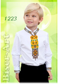 Пошита хлопчача сорочка, льон білий (11223)