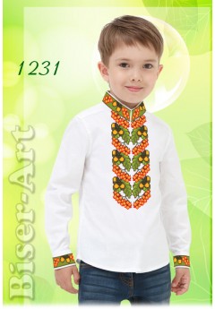 Пошита хлопчача сорочка, льон білий (11231)