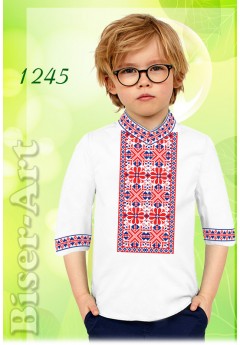 Пошита хлопчача сорочка, льон білий (11245)