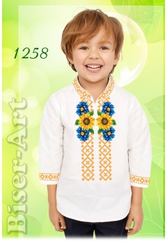 Пошита хлопчача сорочка, льон білий (11258)