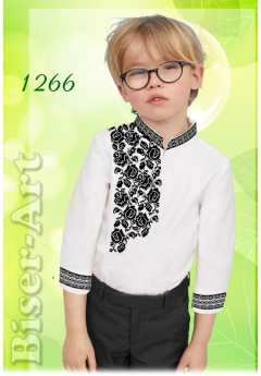 Пошита хлопчача сорочка, білий габардин (11266)