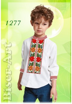 Пошита хлопчача сорочка, білий габардин (11277)