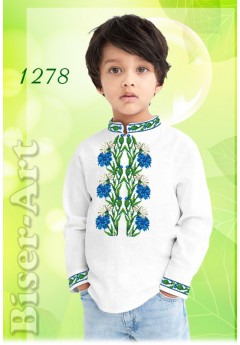 Пошита хлопчача сорочка, білий габардин (11278)