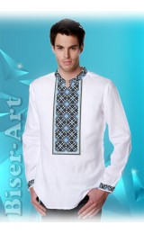 Заготовка для вишивки Чоловічої сорочки, габардин білий (1503) Заготовка для вишивки Чоловічої сорочки, габардин білий (1503)