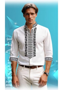 Чоловіча сорочка, білий льон (1513)