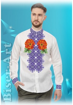 Заготовка для вишивки Чоловічої сорочки, габардин білий (1547)