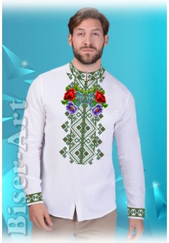 Заготовка для вишивки Чоловічої сорочки, габардин білий (1552)