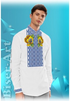 Заготовка для вишивки Чоловічої сорочки, льон білий (1576)