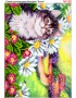 Схема вишивки бісером (хрестиком) - «Котик в ромашках (158)»