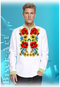 Заготовка для вишивки Чоловічої сорочки, льон білий (1585)