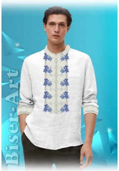 Заготовка для вишивки Чоловічої сорочки, льон білий (1586)