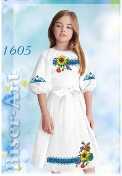 Плаття дитяче, льон білий (1605) Плаття дитяче, льон білий (1605)