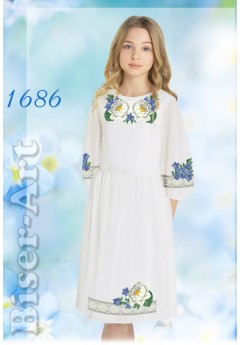 Плаття дитяче, льон білий (1686)