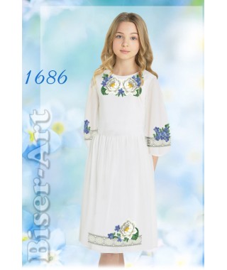 Плаття дитяче, льон білий (1686)