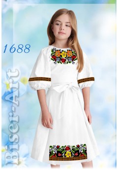 Плаття дитяче, льон білий (1688)