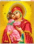 Схема вишивки бісером (хрестиком) «Божа Матір Володимирська» (216)