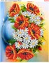 Схема вишивки бісером (хрестиком) «Букет маків з ромашками (238)»