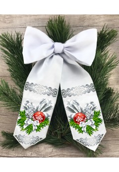 Бант новорічний для вишивки бісером (нитками) (24070)