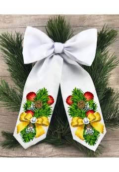 Бант новорічний для вишивки бісером (нитками) (24073)