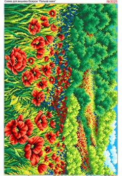 Схема для вишивки бісером (нитками) Макове поле (3025) Схема для вишивки бісером (нитками) Макове поле (3025)