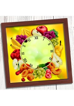 Годинник для вишивки бісером (нитками) Букет фруктів (3030016)