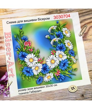 Схема для вишивки бісером або нитками Польові квіти (3030704)