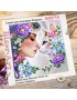 Схема для вишивки бісером або нитками Дівчина з котиком (3030719)