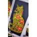 Схема вишивки бісером (хрестиком) Золотий котик з квітами (3060033)