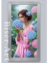 Схема вишивки бісером (хрестиком) Дівчина з гортензіями (3060042)