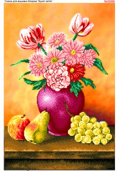 Схема для вишивки бісером (нитками) Букет квітів (3086)