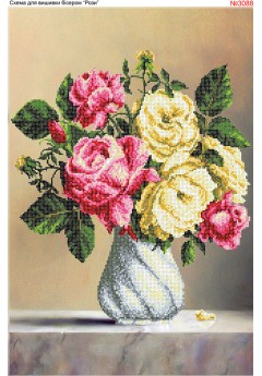 Схема вишивки бісером (нитками) Троянди (3088)