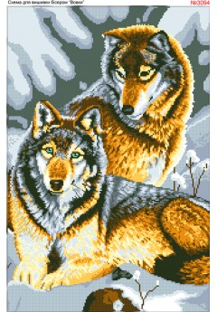 Схема для вишивки бісером (нитками) Вовки (3094)