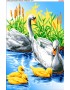 Схема для вишивки бісером (нитками) Лебедина родина (3097)