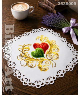 Серветка з перфорованим мереживом для вишивки (3535009)