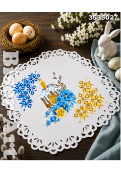 Пасхальна серветка з перфорованим мереживом (3535027)