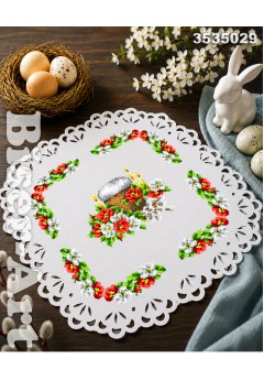 Пасхальна серветка з перфорованим мереживом (3535029)