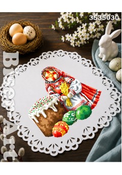 Пасхальна серветка з перфорованим мереживом (3535030)