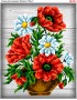 Схема вишивки бісером (хрестиком) «Маки у горщику (454)»