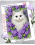 Схема для вишивки бісером (нитками) Котик у бузку (556)