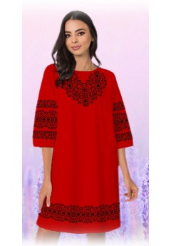 Плаття, червоний габардин (6004-07)