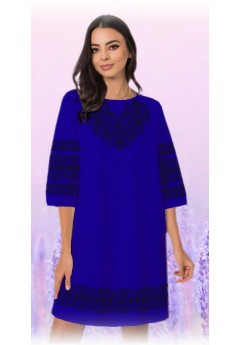 Плаття, синій габардин (6004-10)