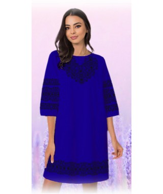 Плаття, синій габардин (6004-10)